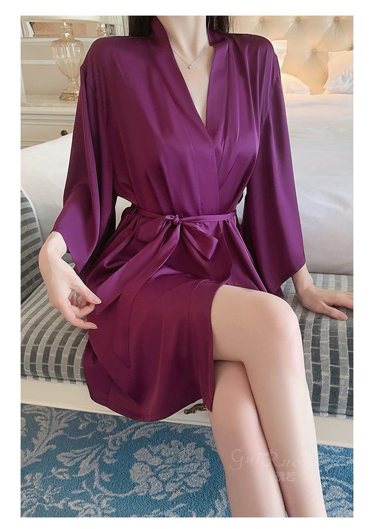 DZ Guiruo Brand Lingerie Sexy Simple Satin Push-Up Padded Women's Camisole Nightdress Homewear Set4458