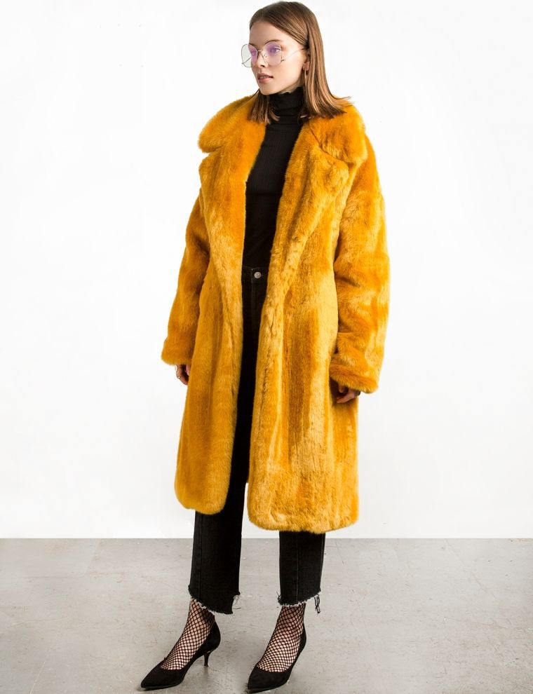 Long rabbit fur mink fur coat padded autumn and winter coat