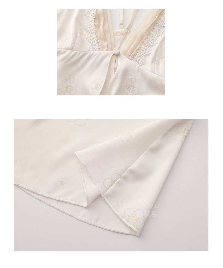 DZ Luxurious Plus Size Satin Lingerie Passionate Hot Slit Sexy Backless Nightdress Robe Women's Set5207