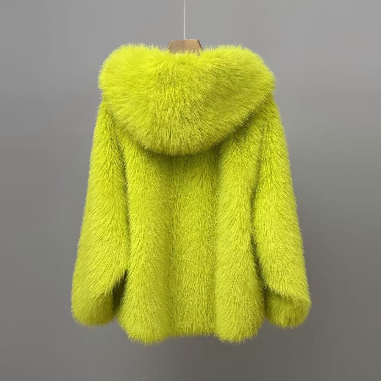 New fried street environmental protection fur fox hooded coat female Korean version of high sense.