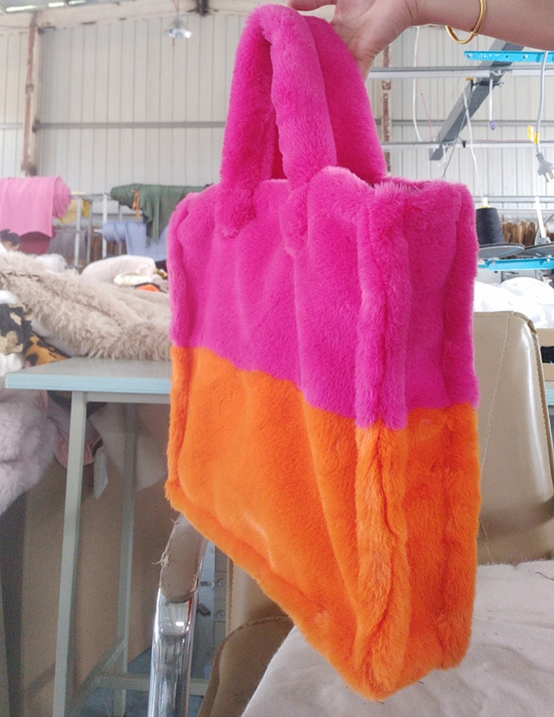 Loose mink fur stitching long coat Mao Mao suit collar women's coat