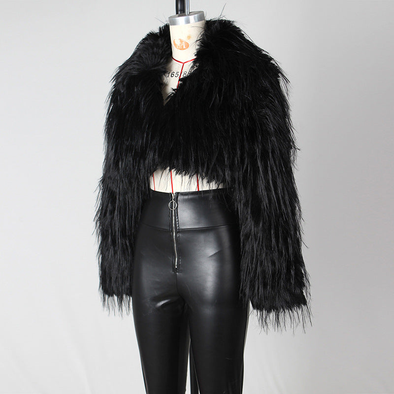 Autumn and winter new fur coat for women ins Internet Celebrity Style Unique Imitation Beach Wool Ultra Short Furry Top