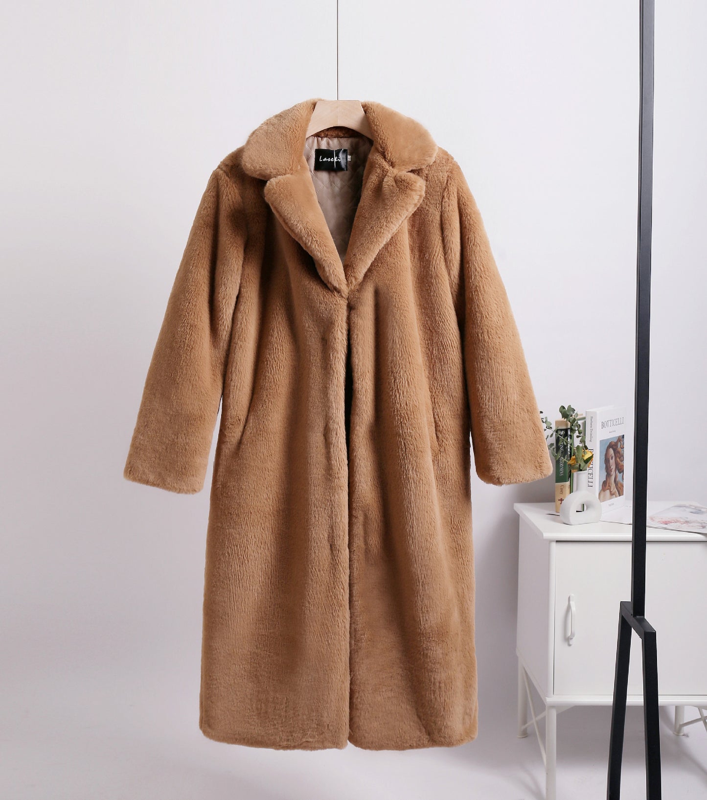 Loose mink fur stitching long coat Mao Mao suit collar women's coat