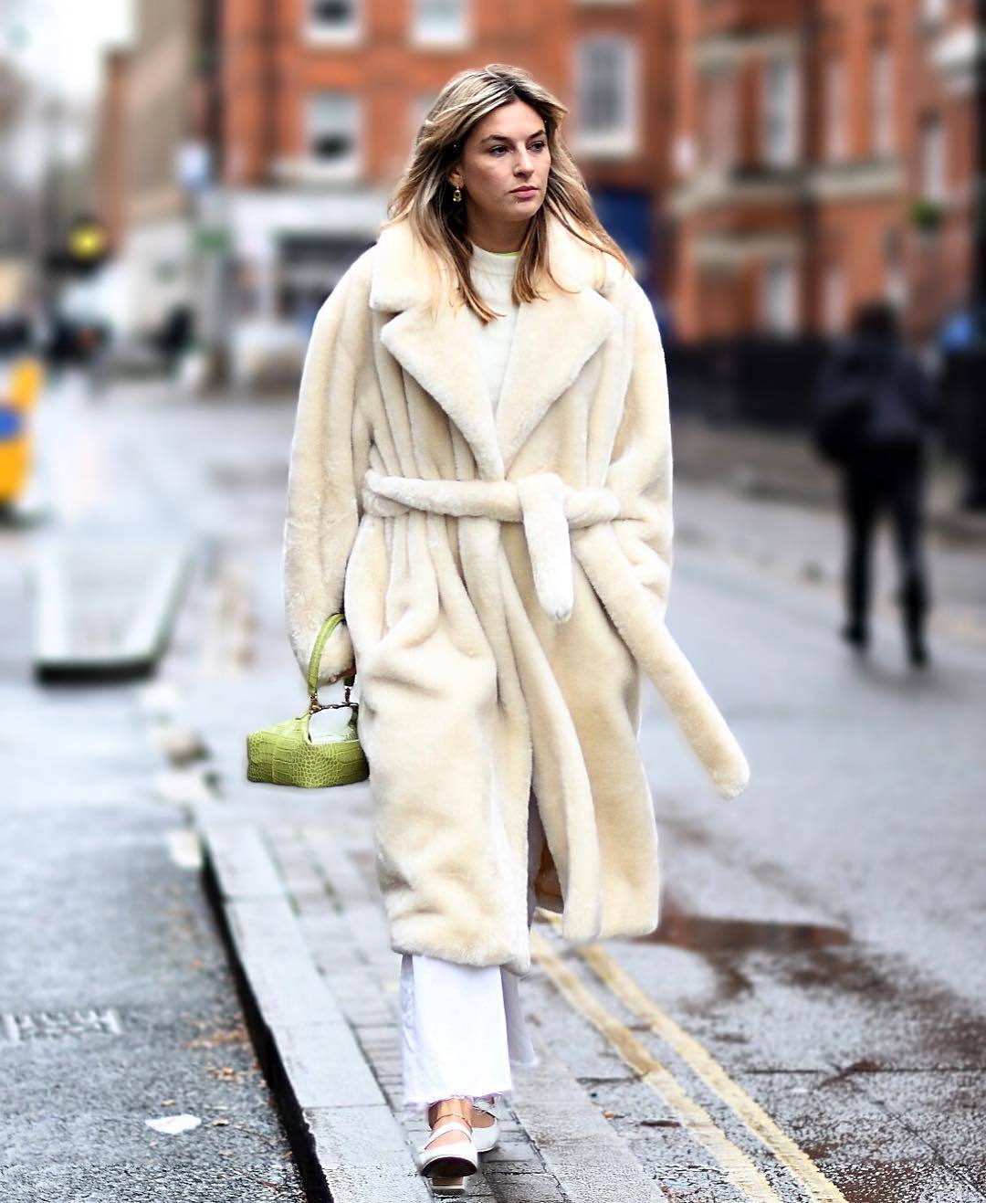 Long rabbit fur mink fur coat padded autumn and winter coat