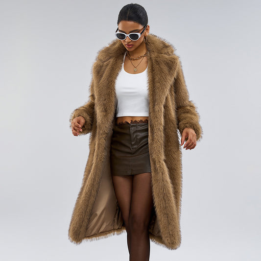 Extended fur suit collar coat coat best selling fur coat