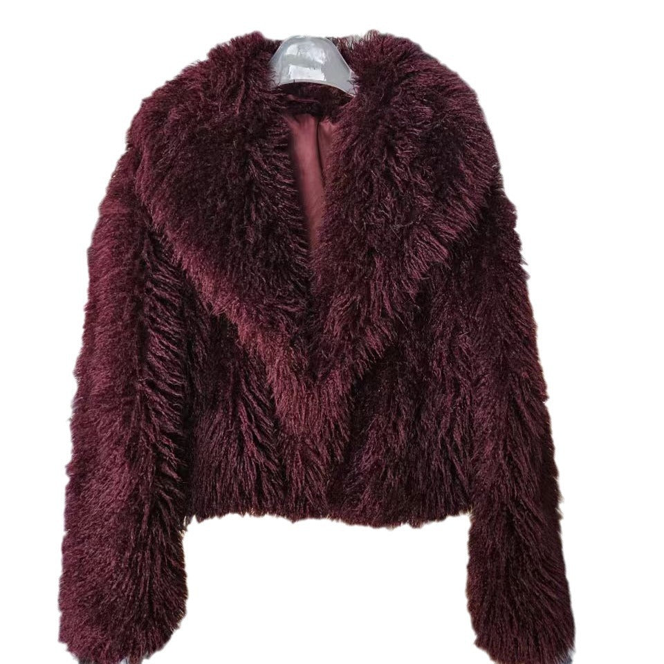 New European and American ladies fashion Joker environmental protection fur short coat