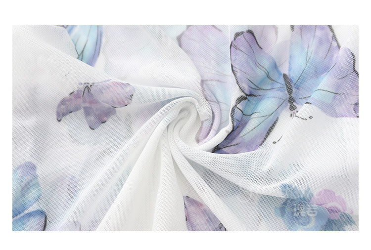 DZ Gorgeous Erotic Lingerie Passionate Temptation Backless Sweet See-through Mesh Sexy Irregular Nightdress Set5104