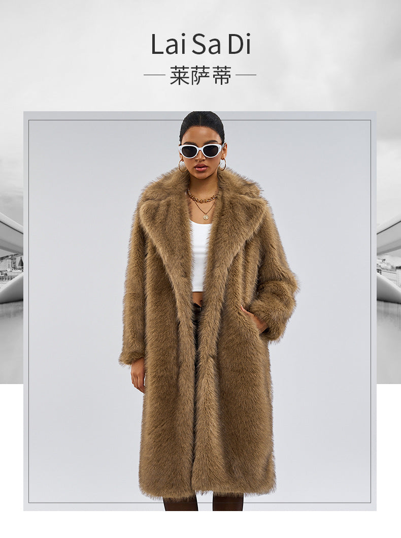 Extended fur suit collar coat coat best selling fur coat