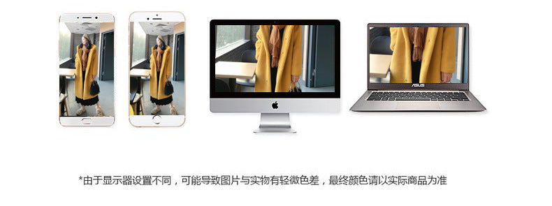 New Korean version of mink fur thick loose plush hooded long coat.