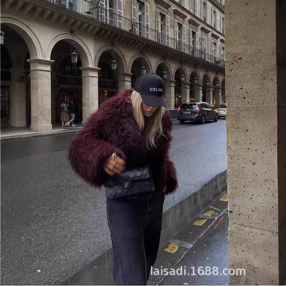 New European and American ladies fashion Joker environmental protection fur short coat