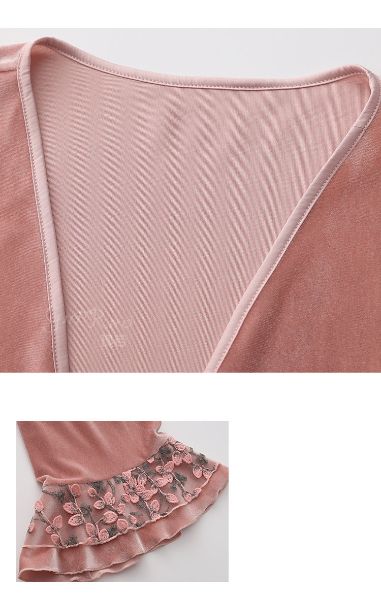 DZ Gorgeous Sexy Backless Temptation Velvet Sweet Underwire Gathered Camisole Nightdress Robe Loungewear C5240