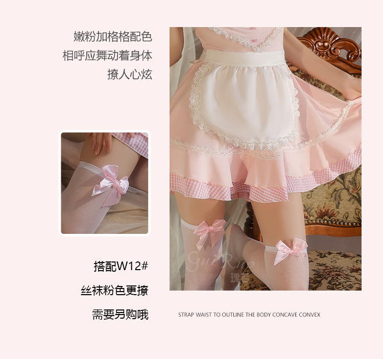 DZ Gorgeous Plus Size Lingerie Hot Low-Cut Pure Desire Sexy Maid Role-Playing Uniform Set A5353